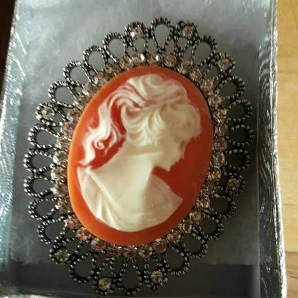 Retro cameo‎ brooch NWOT - Picture 1 of 2